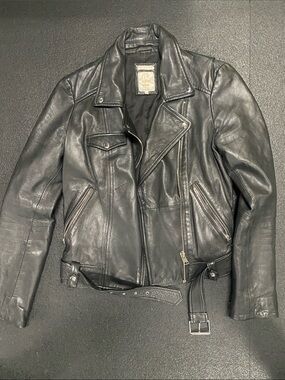 Zara Black Leather Biker Jacket for Women